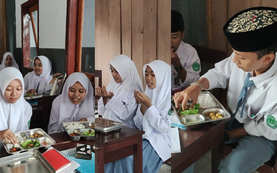 Perut Kenyang, Belajar Makin Riang: Santri SMA Islam Nurul Khalil Bondowoso Sambut Perdana Makan Bergizi Gratis